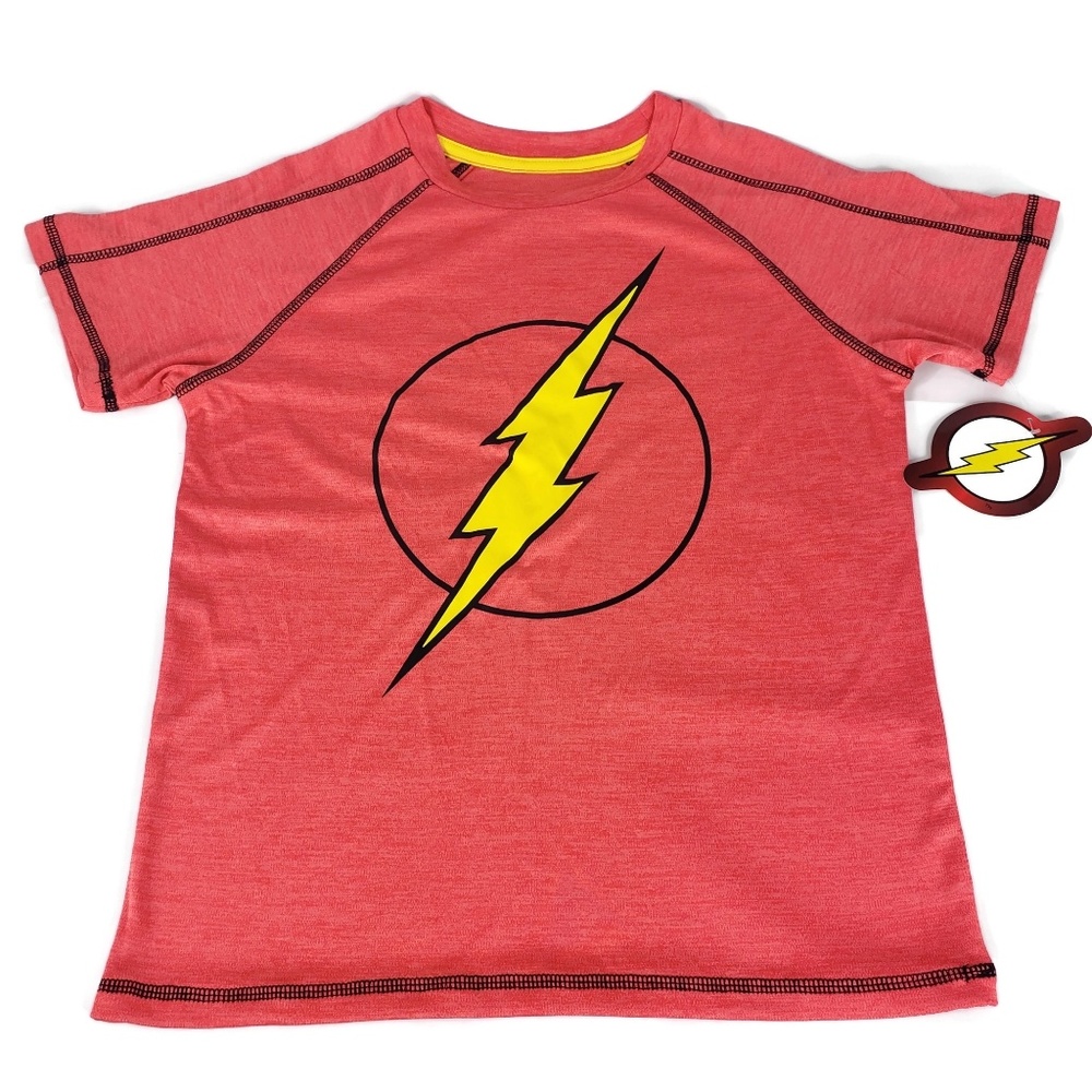 The flash logo tshirts boy's size M 10/12 red B12